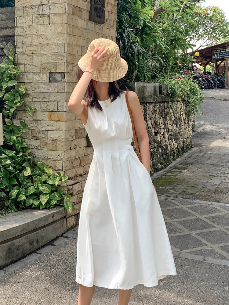 Vestido blanco casual elegante de de diseñador moda para mujer|Vestidos| - AliExpress