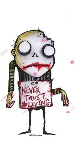 

Warning Don't Believe Life Cool Zombie Boy Vinyl Sticker/decal Art By Agorables Racing Stickers