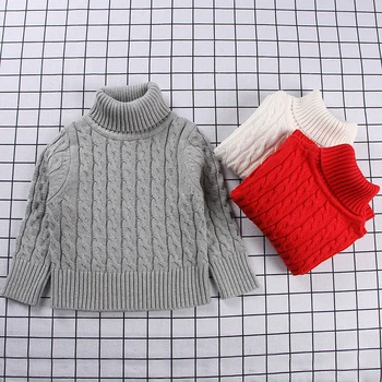 

Kids Children Clothes Girls Fitted Ribbed Turtleneck Sweater Baby For Winter Autumn Soft Cute Sweater Pullovers Tops 1-7 Yrs