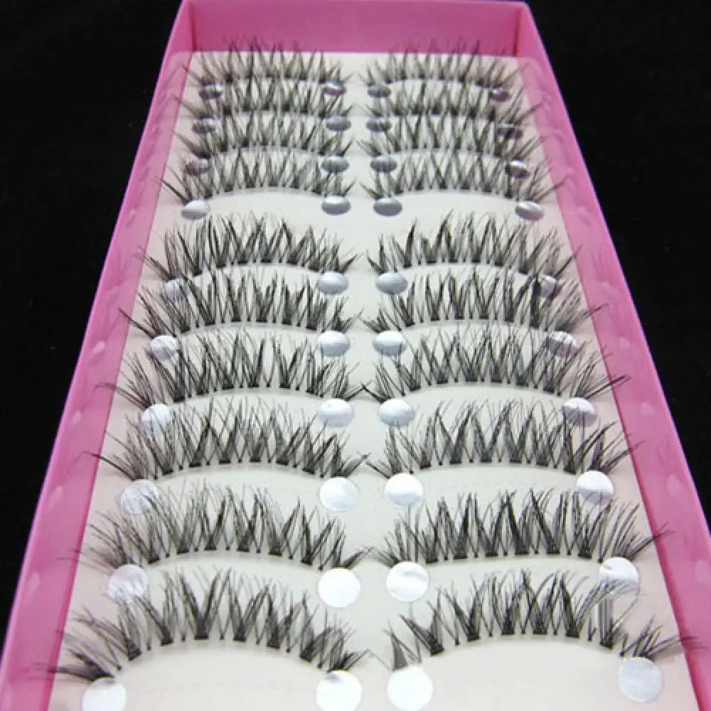 Fashion False Eyelashes 10 Pairs Natural Black Long Cross Thick False Eyelashes Party Eye Makeup Eyelash Set images - 6