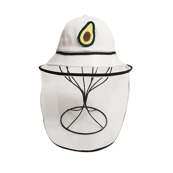 

2-10Y Anti-spitting Protective mask Hat Dustproof Cover Anti-fog Children Boys Girls cartoon embroidery Fisherman Cap A40