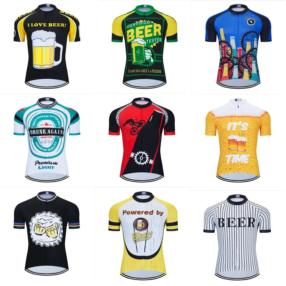 Moxilyn mens Kerékpározás jerseys felső skinsuit Kerékpározás Öltözet hegyi Bicaj MTB Lélegezhető sweat-absorbing quick-drying plasticine szerelmes Sör