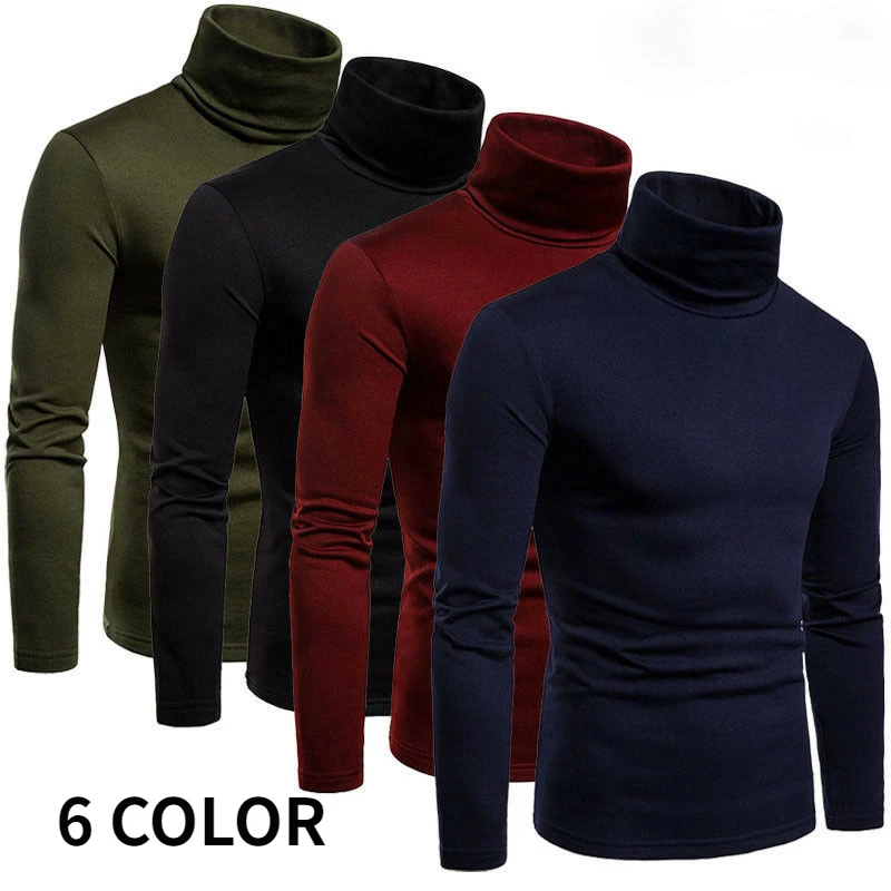 Long Sleeve Turtleneck Men Men Polyester Turtlenecks Half Sleeve