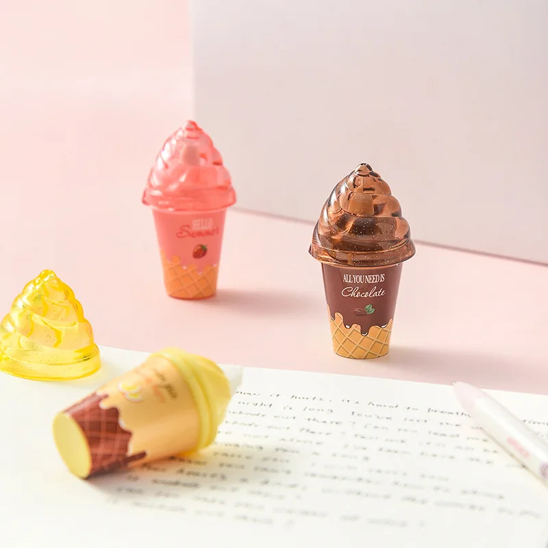 

24 pcs/lot 5mm*6M Creative Ice Cream Cone Correction Tape Cute PET Tapes Promotional Stationery gift School Office Supplies