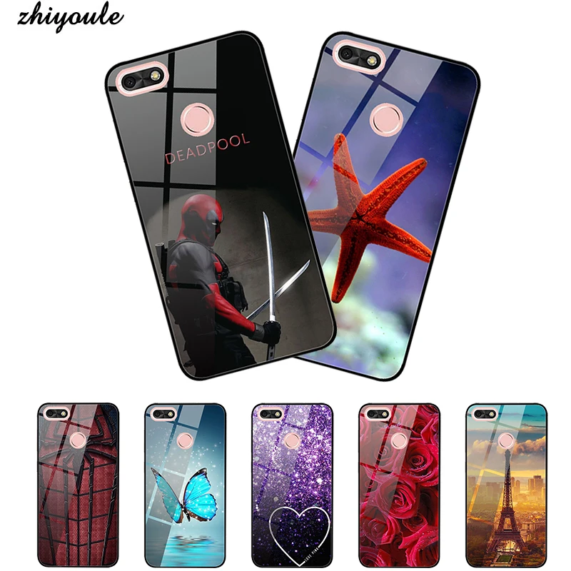 Tempered Glass Phone Case For Huawei Enjoy 7 Back Cover Honor enjoy P20 pro plusCool Lion Soft Edge Bags | Мобильные телефоны и