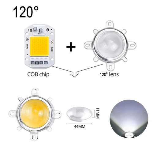 COB LED Light Beads 20W 30W 50W With Lens Reflector Lampshade 110V