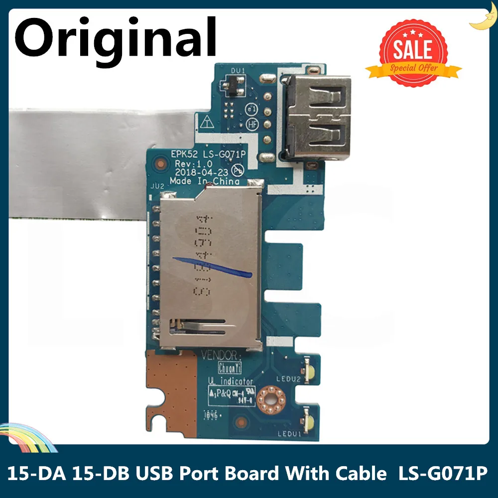 LSC для HP 15 DA DB USB порт плата с кабелем 435OM832L01 LS G071P G073P 100% тестирование Быстрая