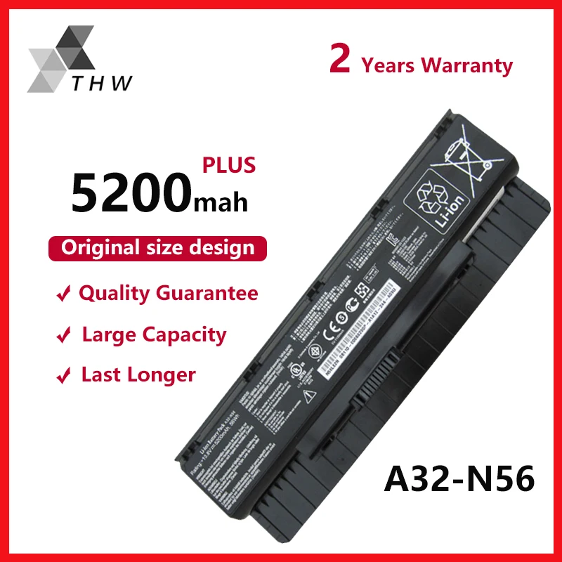 THW ноутбук Батарея A31-N56 для ASUS A32-N56 A33-N56 N46 N76 N56 N46V N56V B53V B53A F45A F45U N76V R500N N56D |