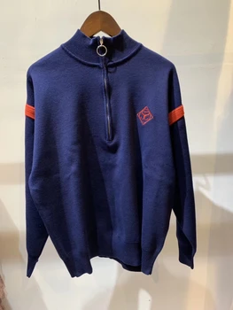 

2019 fall and winter sports style women casual knitted sweater coat+side striped women long pant suit