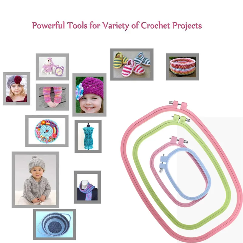 

Embroidery Hoops Square Plastic Cross Stitch Hoop Ring Circle For Child's Art Craft Cross Stitch Needle Craft Tools