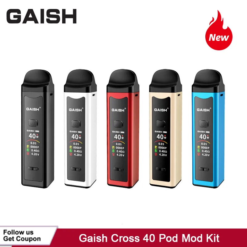Оригинальная электронная сигарета Gaish Cross 40 Pod Mod Kit 1500 мАч встроенный аккумулятор