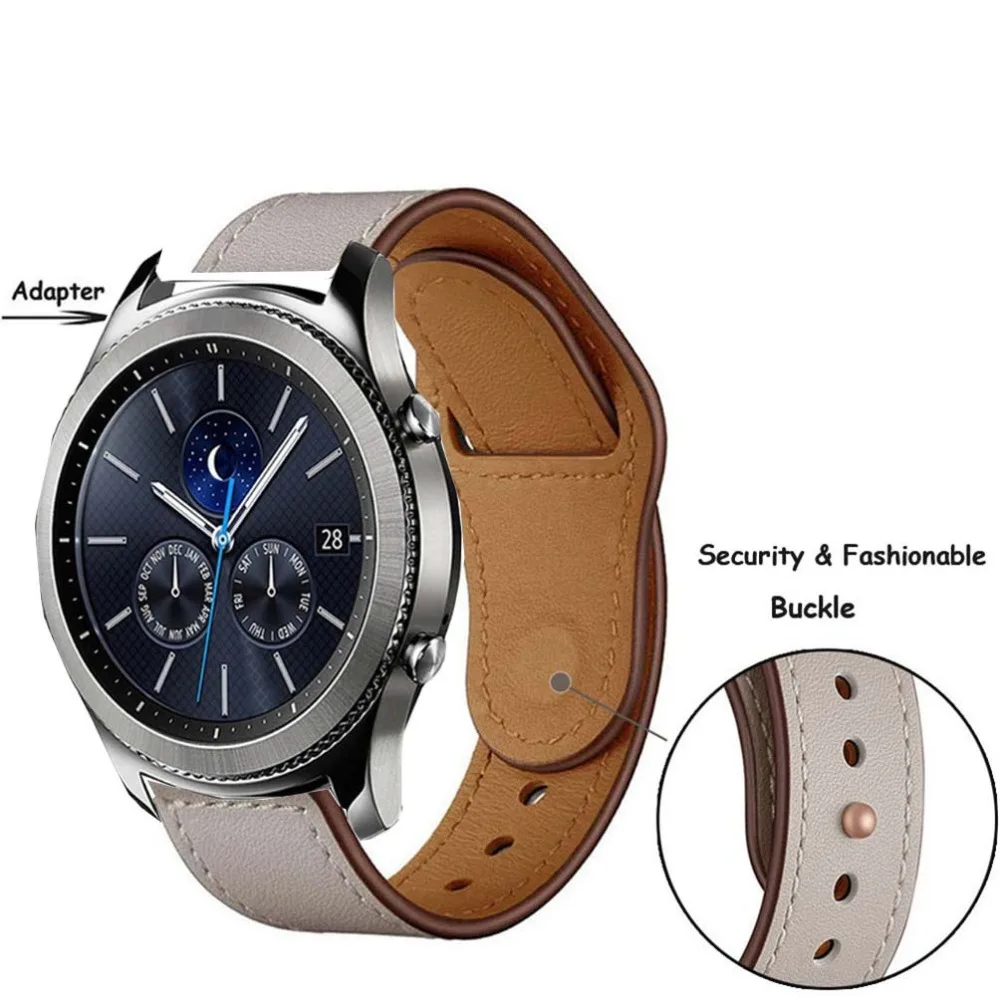 Ремешок из натуральной кожи для huawei watch 2 GT ремешок samsung galaxy s2 s3 часы 46 42 Активный браслет Ticwatch 1 2 s s2 E браслет