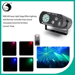 Lumière Laser RGB LED à télécommande, contrôle automatique du son, effet d'éclairage de scène, lumières Disco, 60 modèles, lampe de fête de mariage et de noël 