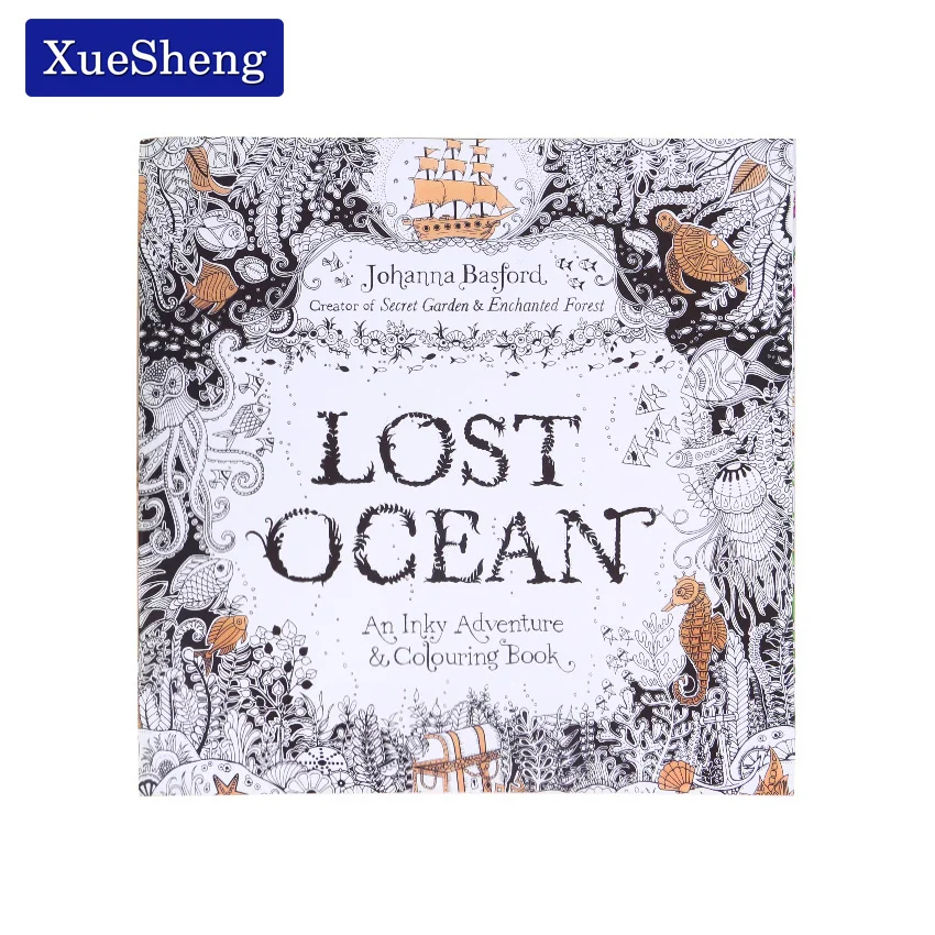 24 Pages Lost Ocean Inky Adventure Coloring Book for Children Adult Relieve Stress Kill Time Painting Drawing Art Book 1 PC 24 Pages Lost Ocean Inky Adventure Coloring Book for Children Adult Relieve Stress Kill Time Painting Drawing Art Book 1 PC