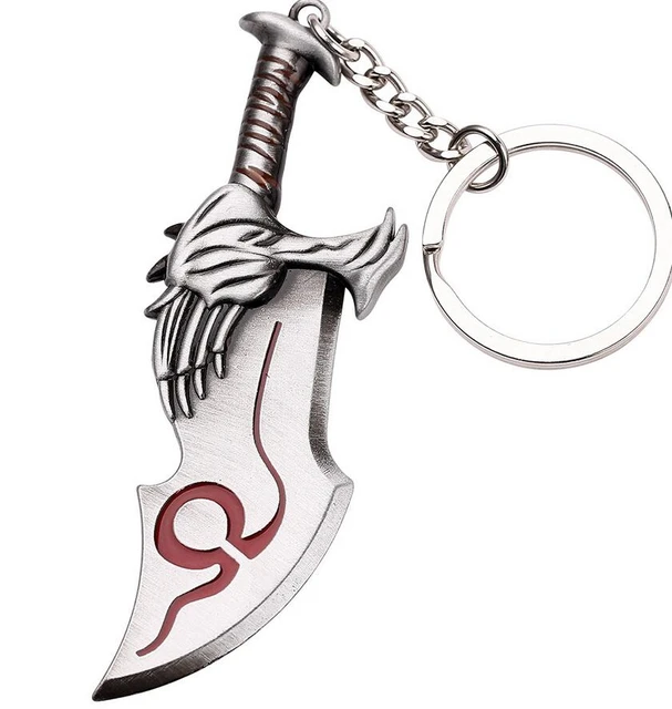 God of War Ragnarok Keychain Kratos Blades of Exile Leviathan Axe Hammer  Mjolnir Weapon Penant Key Chain for Men Keying Jewelry