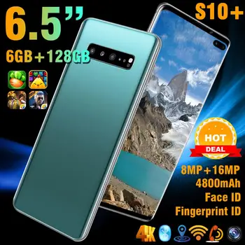 

FullScreen Smartphone TODI S10 Plus 6.5 Inch Android 9.0 Smart Phone Face/Fingerprint/Iris Recognition Free Case shipping