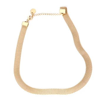

Timeless Wonder Titanium Pave Necklace Stainless Steel Punk Clavicle Chain Choker Women Gothic Trendy Neck Jewelry Gold