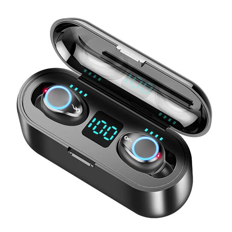 

Headsets HIFI Sport Earbuds Bluetooth Earphone Touch-control Stereo Waterproof Wireless Earphones with Mic Led-display F9- I12