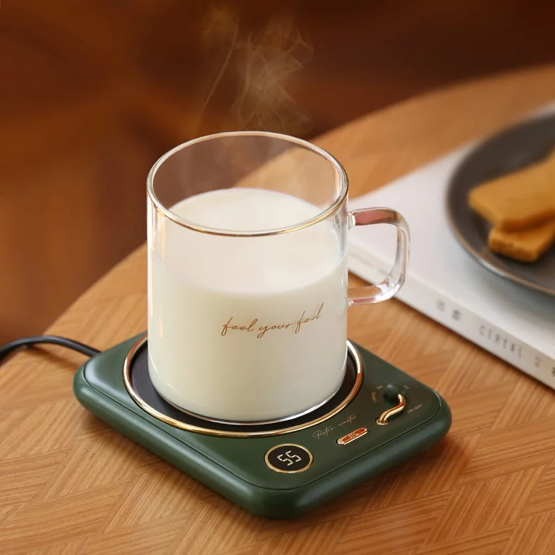 220V Cup Warmer Mug Coffee Cup Heater Mug Smart Timer Heating Coaster Thermostatic Heating Pad Hot Plate Hot Milk Coffee Warmer