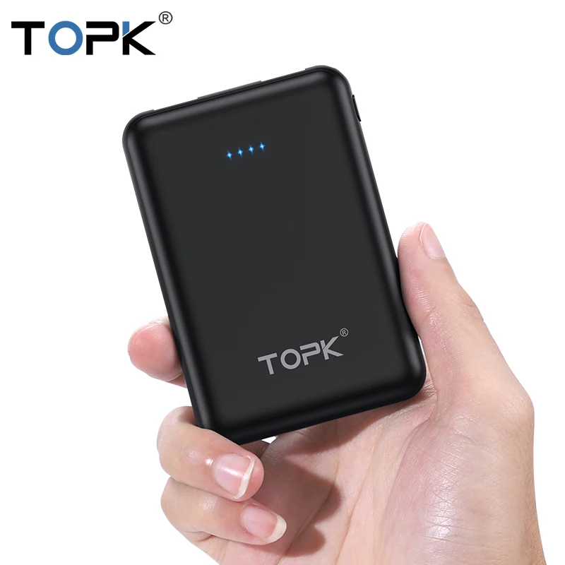 

TOPK 5000mAh Mini Power Bank for iPhone Xiaomi Samsung Huawei Portable External Battery Poverbank Charger