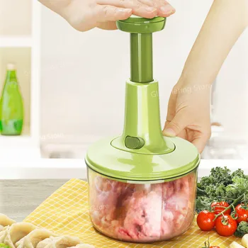 

Glimmering Store 1000ML Manual Meat Grinder Hand Shaker Pull Mashed Vegetable Dumplings Stuffing Small Cooking Machine Artifact