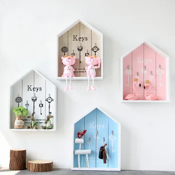

1Pcs Keys Storage Holders Stacks House-shape Wall Hanging Multi-function Simplicity Lovely Ornaments Screw Embedded 2018 Fashion