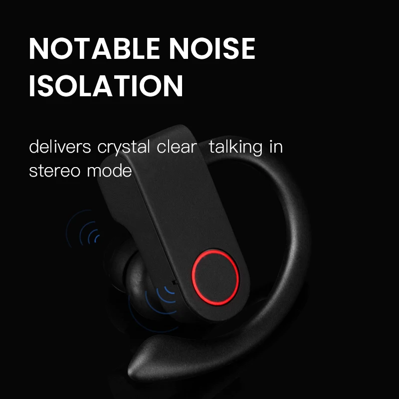 TWS Bluetooth 5 0 наушники A9 спортивные с крючком беспроводные IPX7 водонепроницаемые Hi Fi