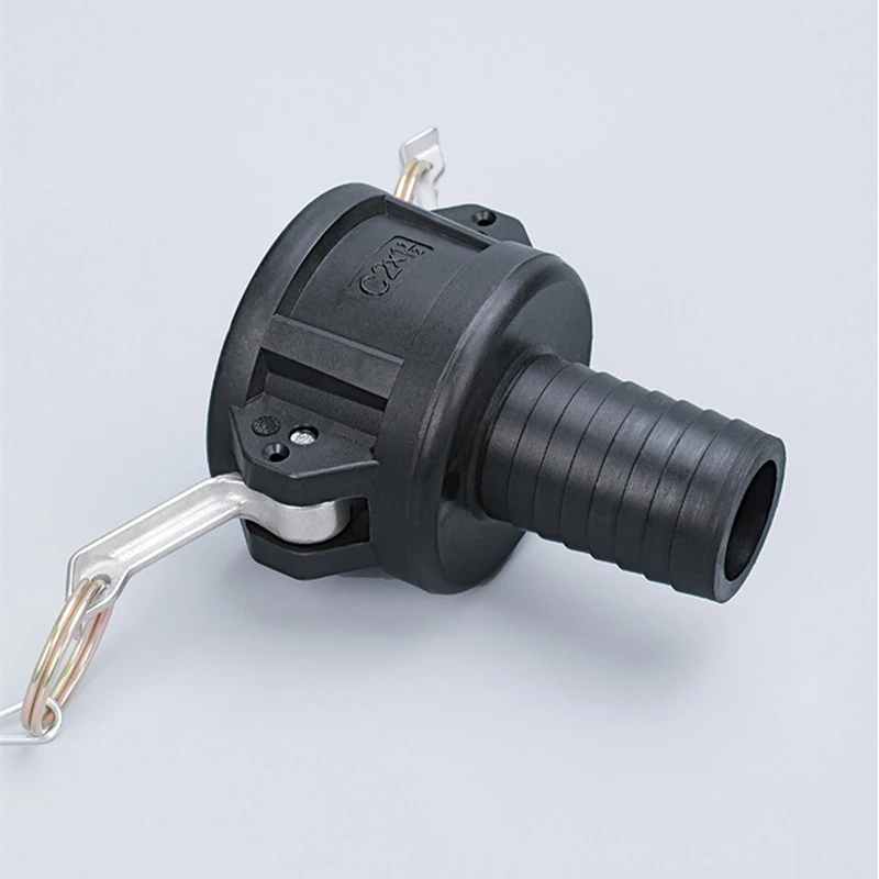 S60*6 IBC Tank Adapter PP Material Camlock Fitting, Type C, 64mm Female Camlock Coupler x 1" 1.5'' 2" Hose Shank