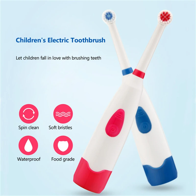 Electric Toothbrush for Baby Kid Children Waterproof Rotating Teeth Whitening Oral Hygiene Tooth Brush With 2 Replace Brush Head Electric Toothbrush for Baby Kid Children Waterproof Rotating Teeth Whitening Oral Hygiene Tooth Brush With 2 Replace Brush Head