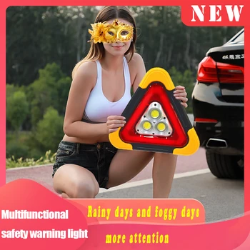 

Triangle Warning Sign Triangle Car LED Work light Road Safety Emergency Breakdown Alarm lamp Portable Flashing light on hand