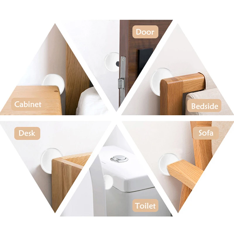 1/6pcs Transparent Soft Silicone Wall Protector Door Handle Bumper Protective Plug Non-slip Self-adhesive Round Doors Muffler