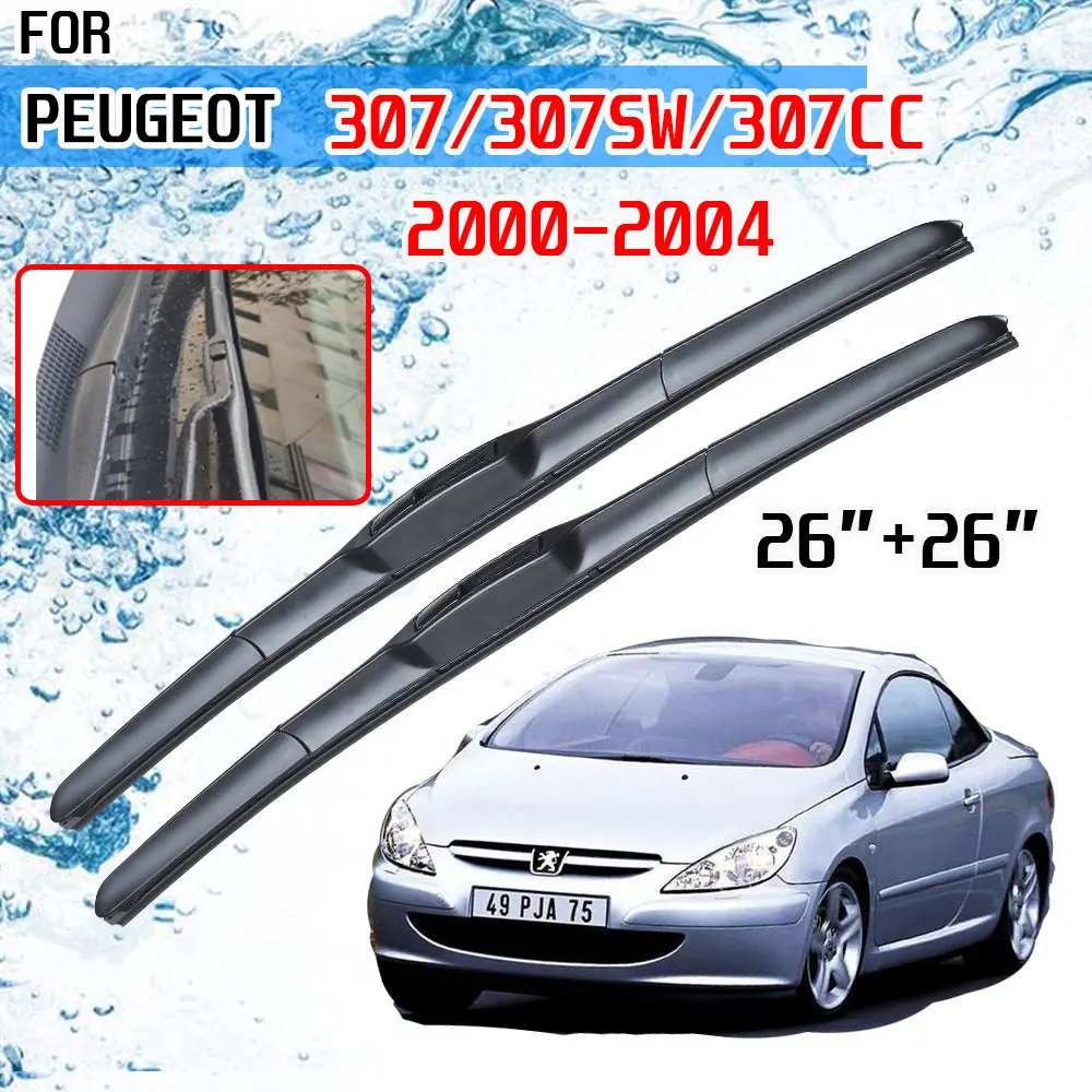

Щетки стеклоочистителя для Peugeot 307 307SW 307CC 2000 2001 2002 2003 2004 хэтчбек седан аксессуары Автомобильные передние щетки стеклоочистителя U J