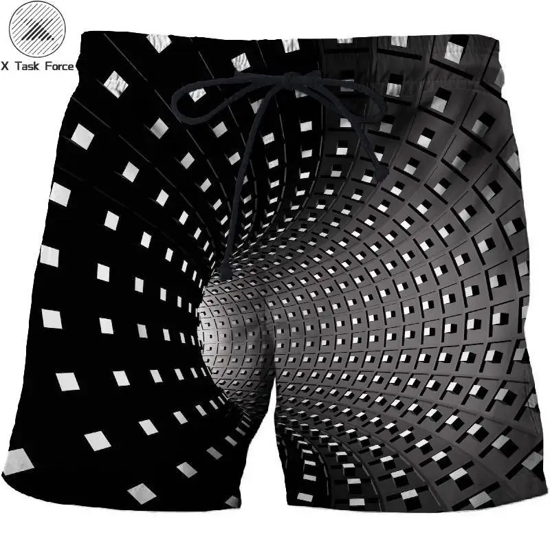 Черный вихрь 3D пляжное платье с принтом Шорты Мужские штаны пляжные шорты