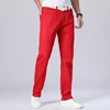 Новинка 2022, осенние мужские красные джинсы, классический стиль, прямые эластичные хлопковые джинсовые брюки, мужские брендовые белые брюки ► Фото 2/6