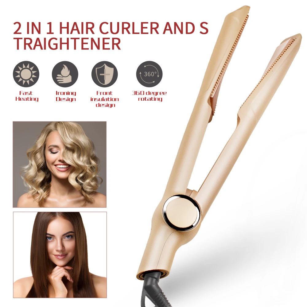 

2 in 1 Hair Curler And Straightener Hair Curling & Straightening Iron Wand Twist Hair Styler Hot Comb twistline Dropshipping