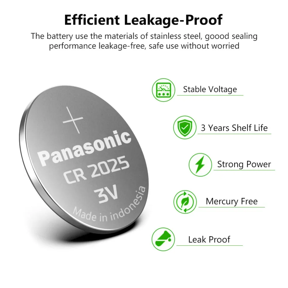 100 шт Подлинная Panasonic аккумулятор cr2025 3v кнопочный Миниатюрный элемент питания для часов компьютерная игрушка re