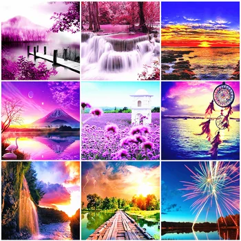 

HUACAN 5D Diamond Painting New Arrivals Landscape Full Square Embroidery Home Decoration Mosaic Diamond Art