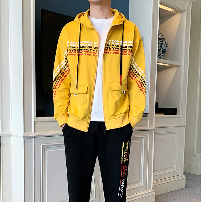 

2020 Spring Autumn Men Sportswear 2 Piece Set Sporting Suit Jacket+Pant Sweatsuit Men Clothing Tracksuit Men Set New Men's Set