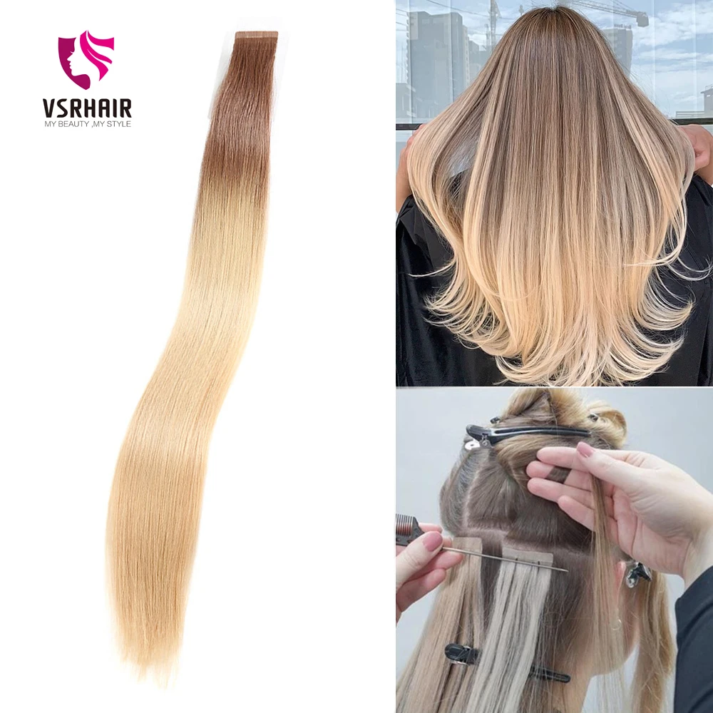 VSR полная кутикула 55 см Омбре цвет чистый Remy человеческие бесшовные двойные