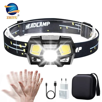 

ZHIYU LED Headlamp Rechargeable USB Flashlights, 800 LumensHeadlight Motion Sensor,Waterproof,5 Lighting Modes,Hiking Camping