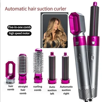5 In 1 Straightening Comb Wet Dry Hair Straightener Brush Hot Air Comb Curling Straight Hair