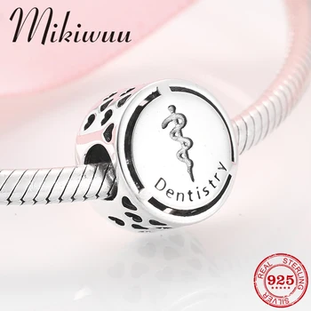 

New 925 Sterling Silver occupation Dentistry fashion DIY round beads Fit Original Mikiwuu Charm Bracelet Jewelry making