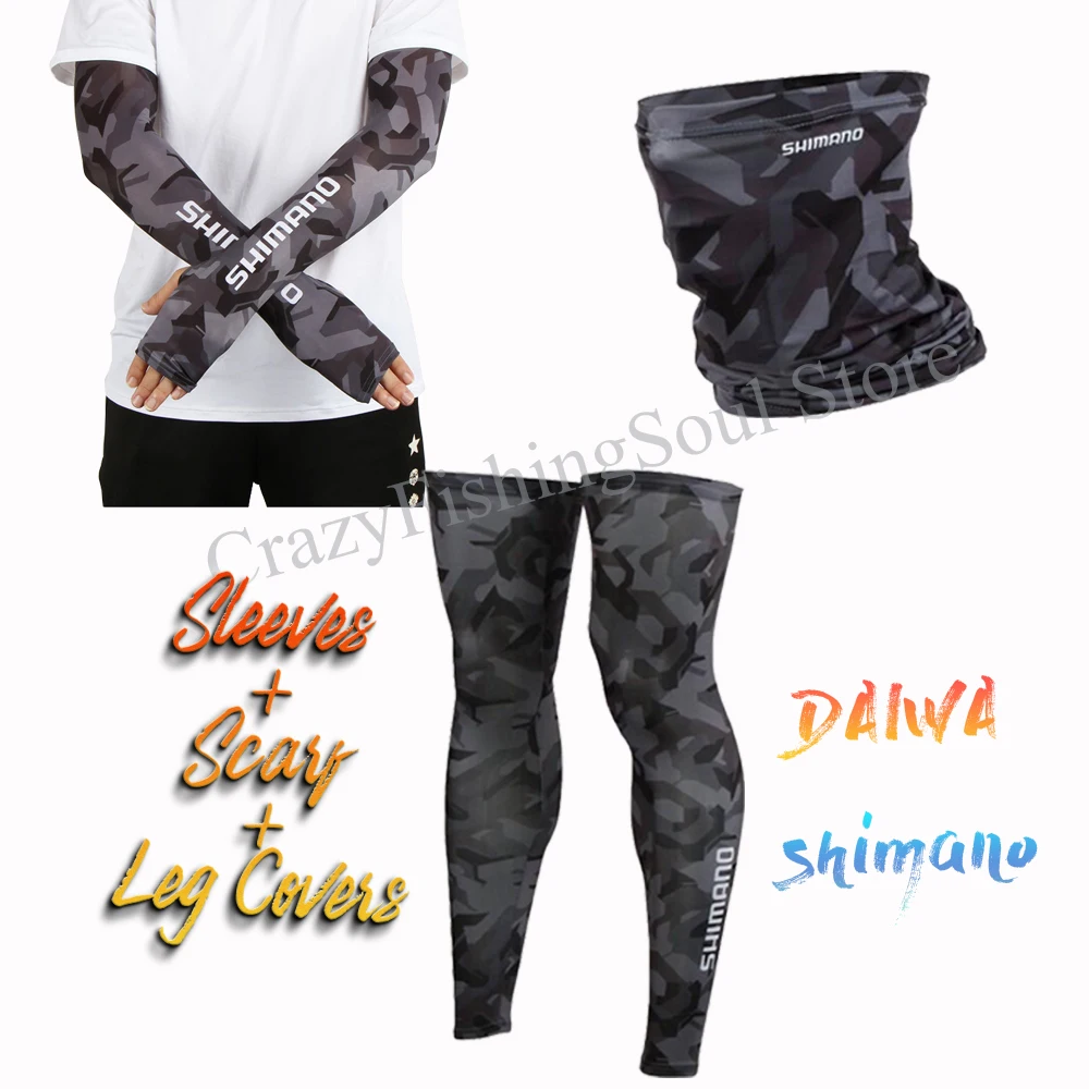 Daiwa-Manguitos de Ciclismo de pesca de seda de hielo, funda para la pierna y bufanda para la cabeza, Anti UV de verano cómoda y fresca, protección solar