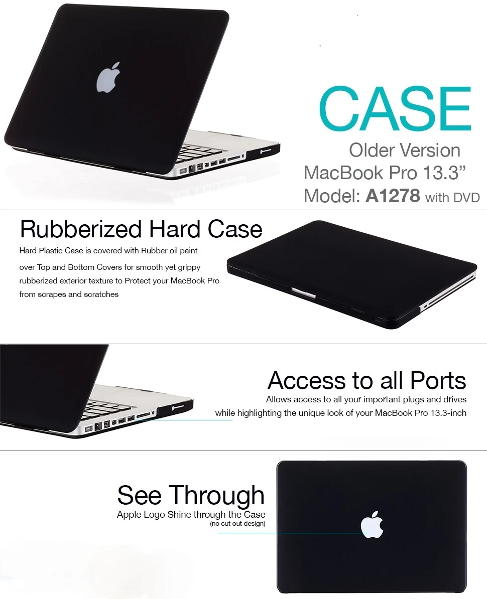 Coque Rigide Coque Macbook Pro 13 A1278 RYGOU – Coque Rigide