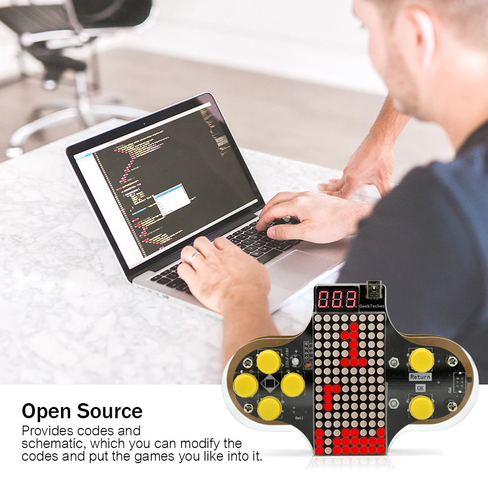 

Hot New Upgraded Electronic DIY Game Console Kit V2 Soldering Practice Kit with Open Source Smart Power Supply usb or battery