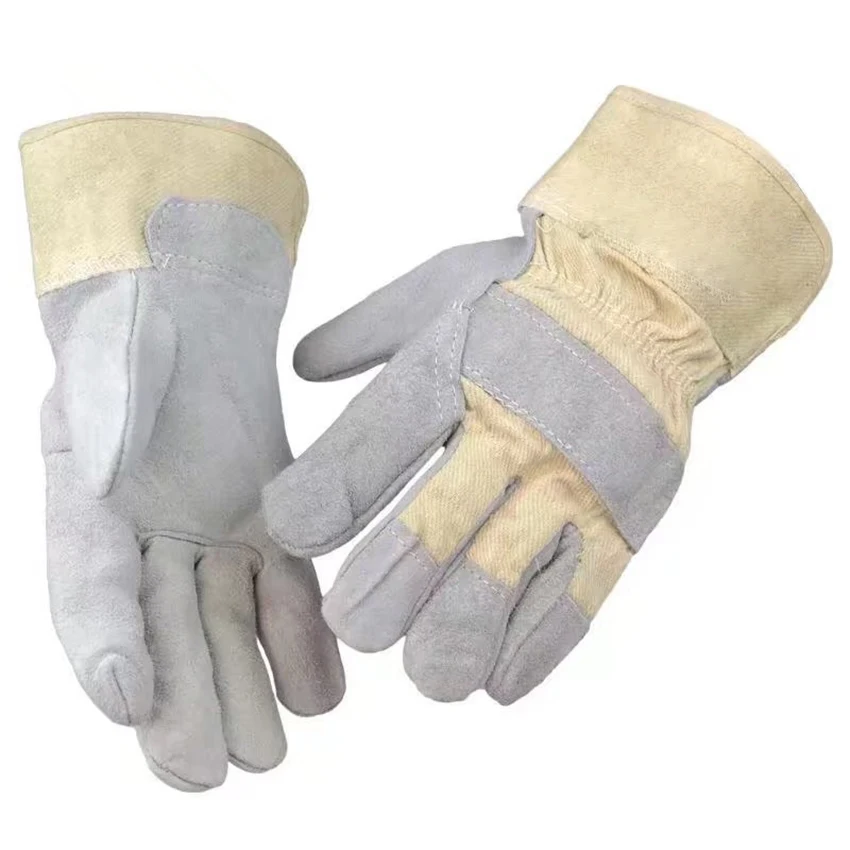 1 пара электросварочных перчаток с высокой термоизоляцией, износостойкие противопожарные перчатки из воловьей кожи