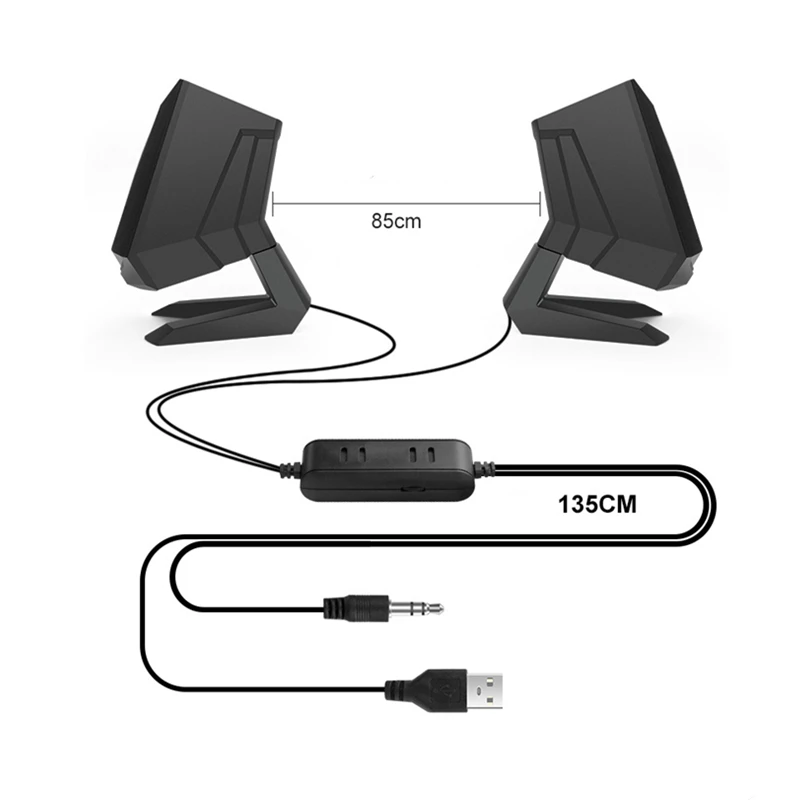 Gaming Led light Mini Portable USB Powered Speakers Bass 2.0 For Laptop Computer PC 3.5mm Audio Loudspeaker for mobile phones