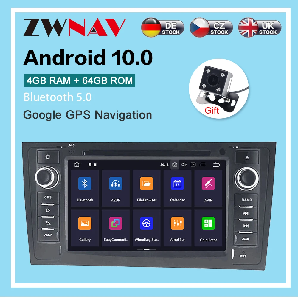 

Android 10.0 4+64G Car Radio Player GPS Navigation For AUDI A6 1997-2005 Allroad 2000-2006 Multimedia Player Radio Head Unit