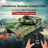 Realistic Simulation RC Battle Tank 75° Electric Rotating Turret Imitation Sound Light Anti-collision Remote Control Tank Model 1