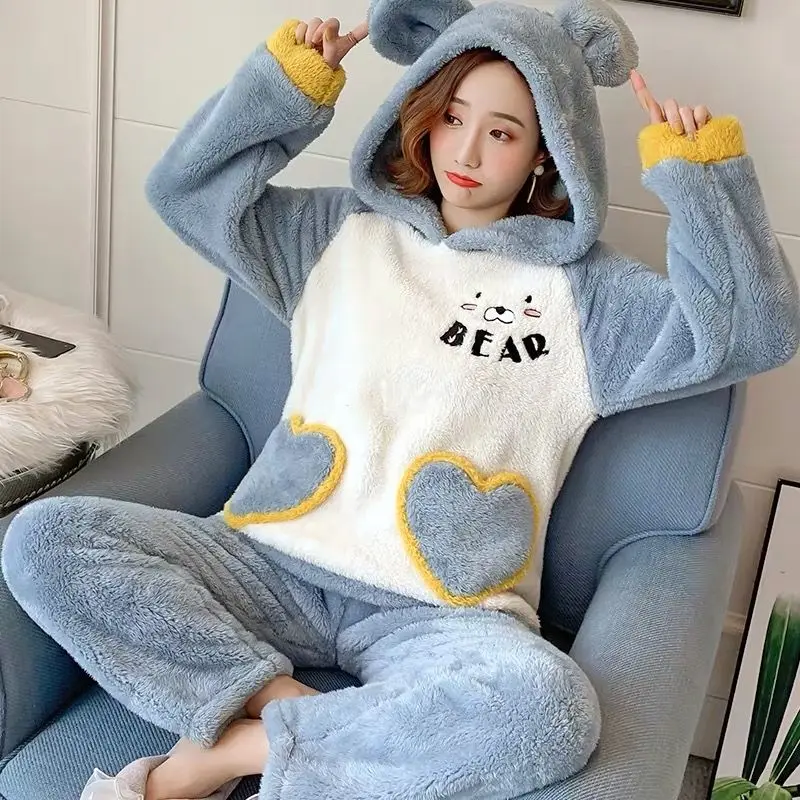 Cinnamoroll Pajamas Kawaii Pyjama Set Female Velvet Cute Anime